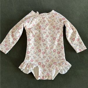 Quincy Mae Baby Girl Long Sleeve Swim Suit Size 12-18 Months